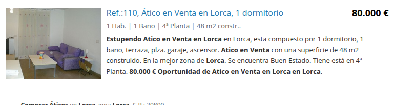 Lorca penthouse with terrace, parking