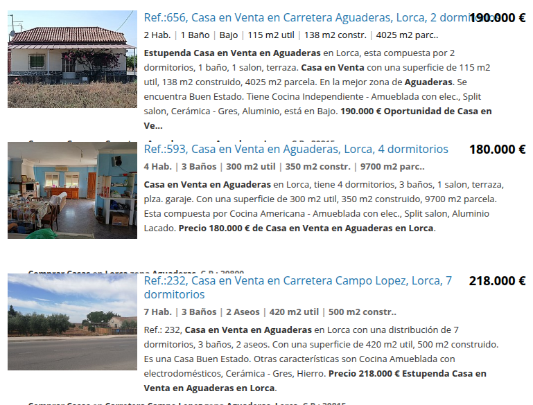 Casa en Aguaderas con parcela de 4.025 m²