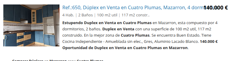 Dúplex de cuatro dormitorios en Cuatro Plumas