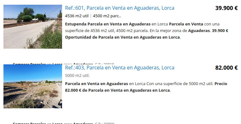 Aguaderas plot with 4,536 m²