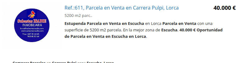 Gran parcela en Escucha, 5.200 m²