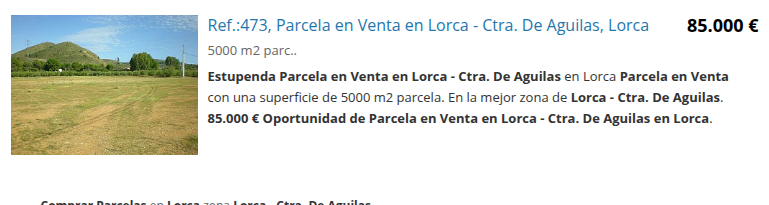 Large Lorca plot, 5,000 m²