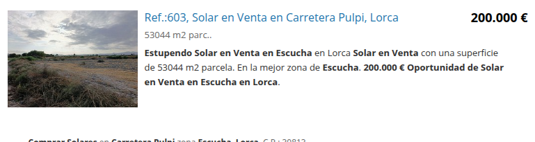 Large plot in Escucha, Lorca