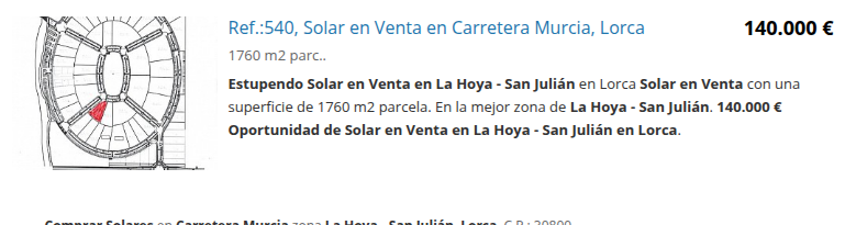 Large plot in La Hoya, 1760 m²