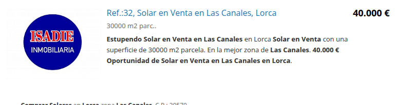 Large Las Canales plot, 30,000 m²