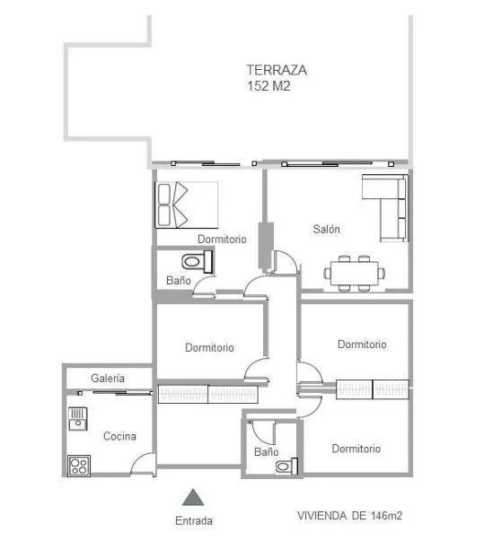 New penthouse near Alameda, 4 bedrooms