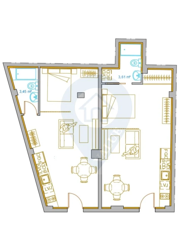 Two-unit studio project in Los Tilos