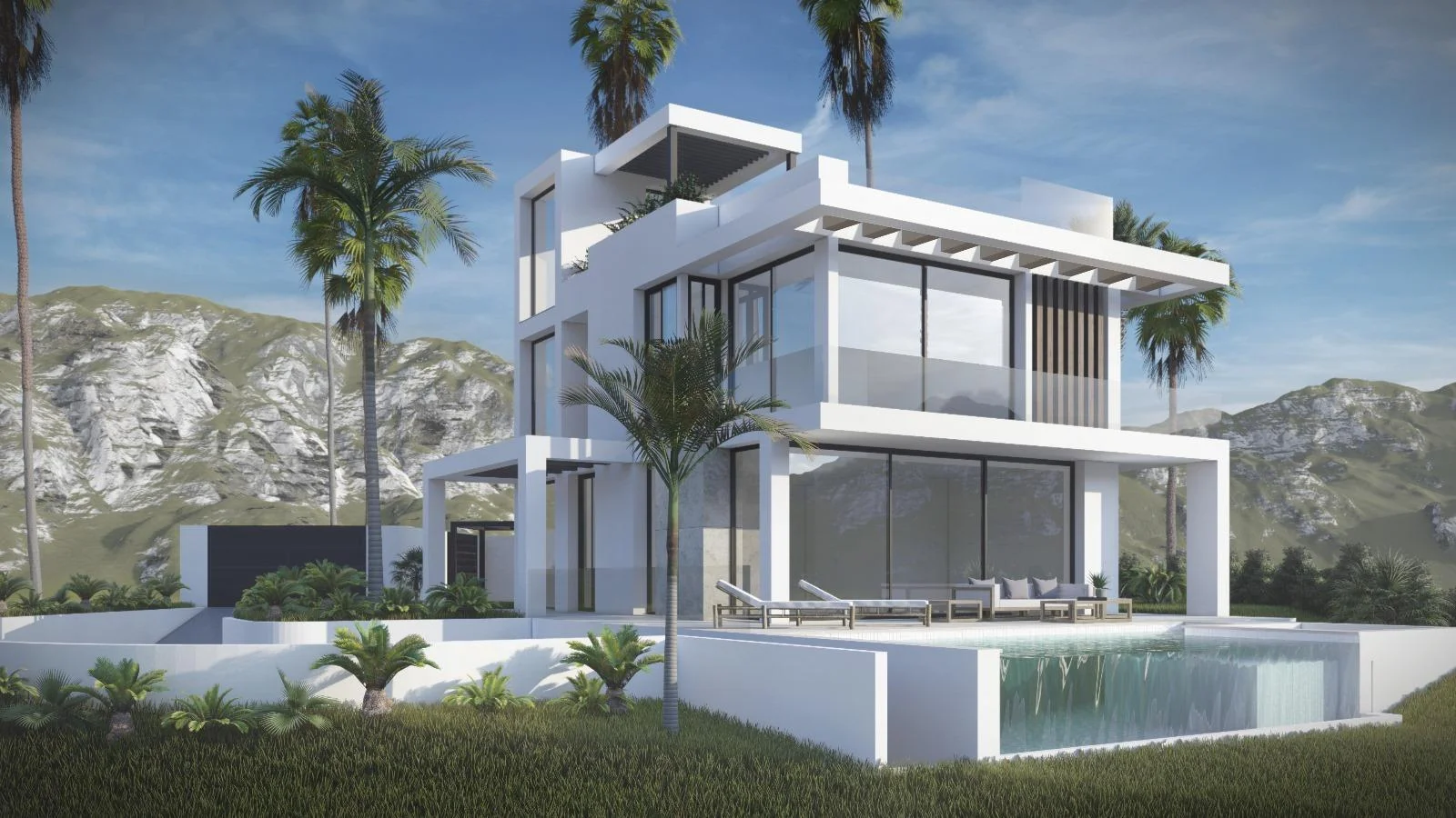 Villa sobre plano en Estepona, 396 m²