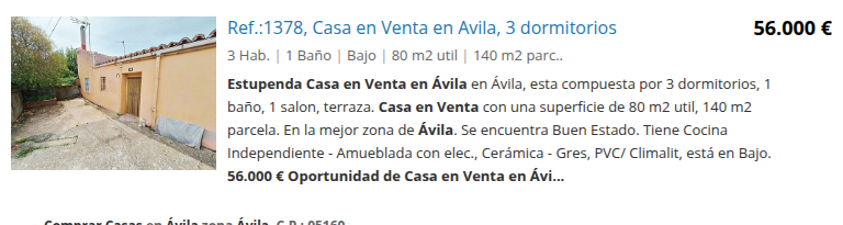 Casa de 3 dormitorios y 80 m² en Ávila