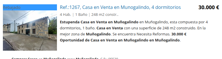 Casa para reformar en Muñogalindo, 4 dormitorios