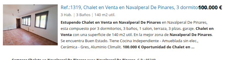 Chalet de tres dormitorios con tres garajes