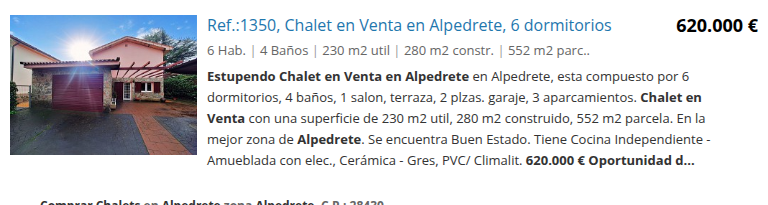 Six-bedroom chalet with large plot