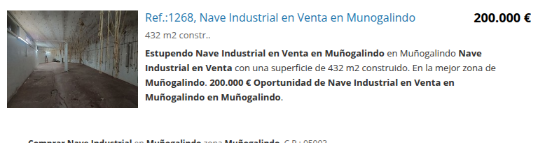 Industrial warehouse in Muñogalindo, 432 m²