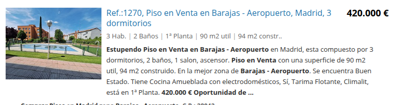 Piso en buen estado cerca del aeropuerto, 3 dormitorios