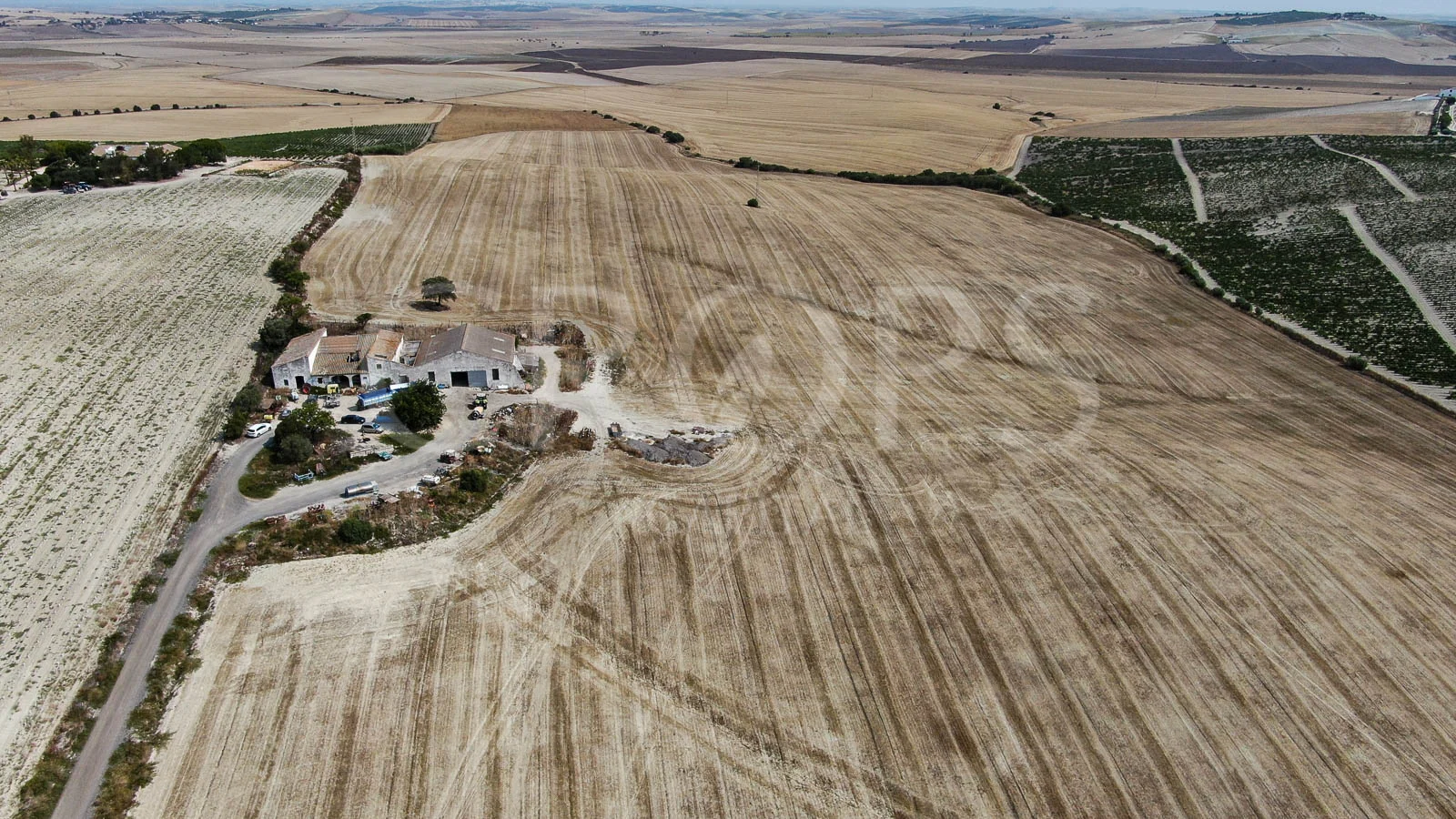 Dryland farm with extensive buildings