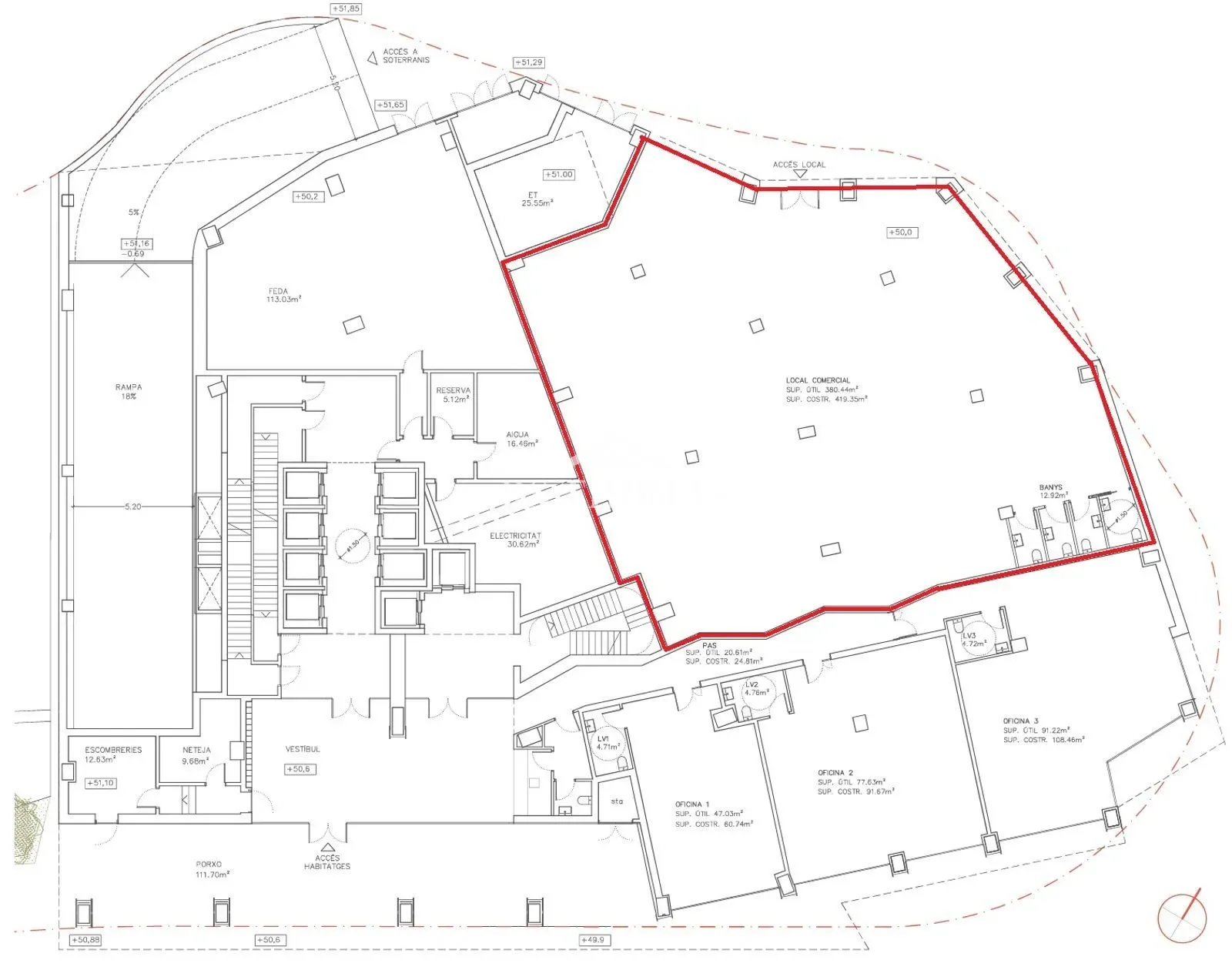 Large commercial premises, 419 m²