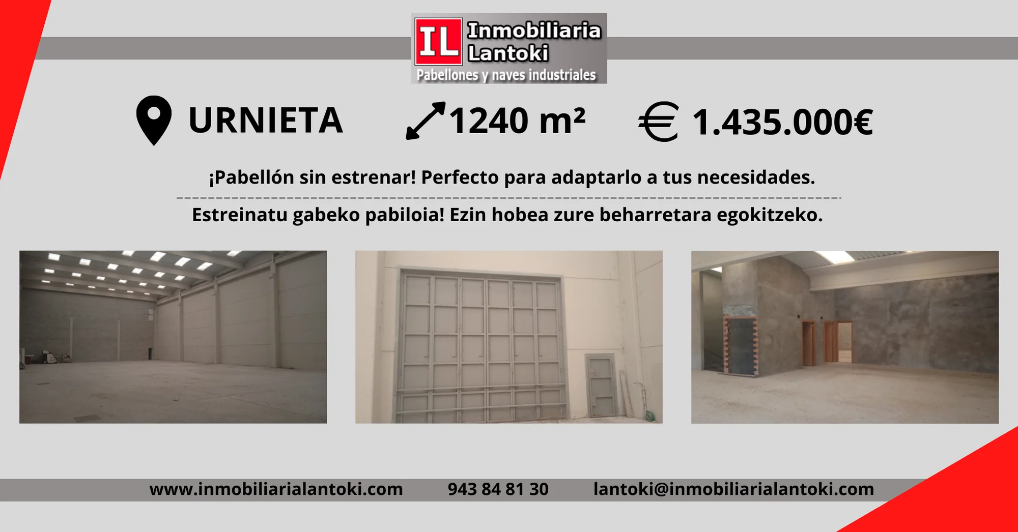 Pabellón industrial nuevo en Urnieta, 1.240 m²
