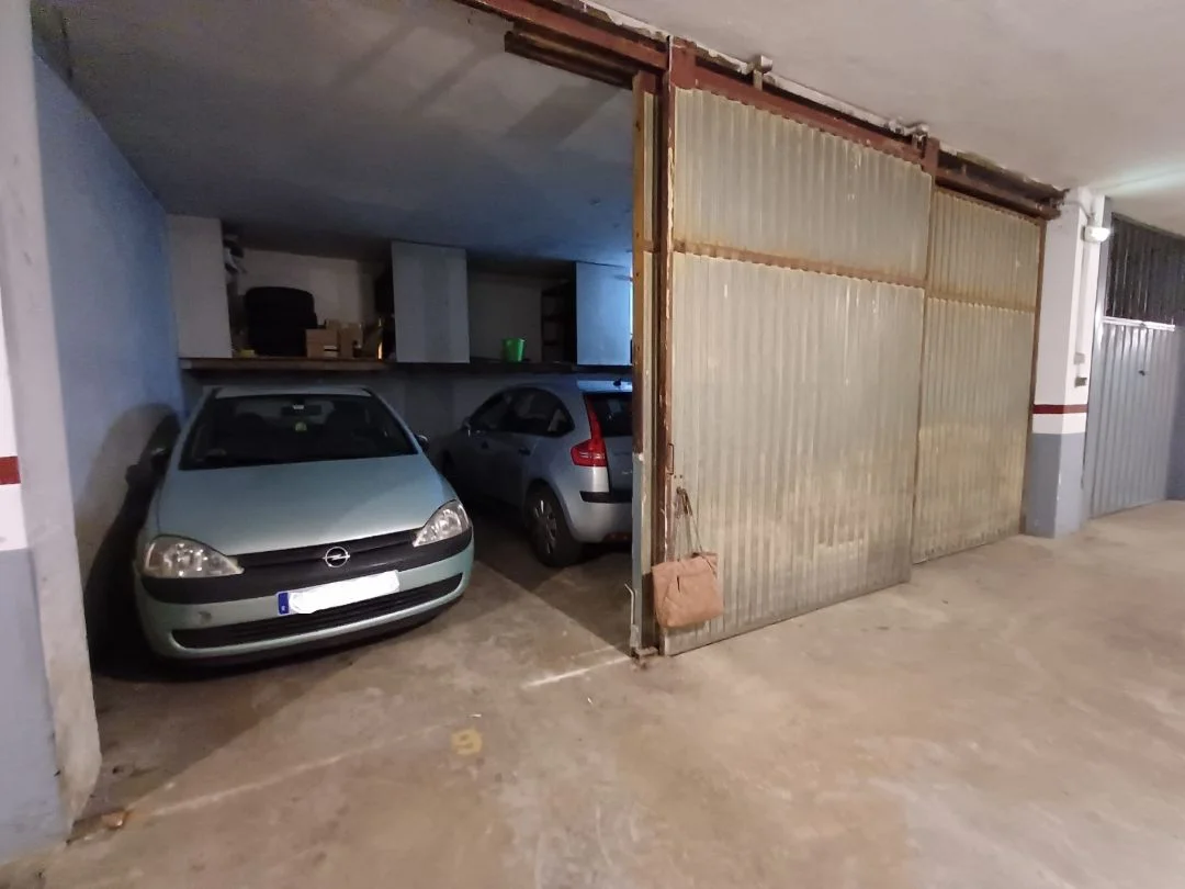 Enclosed garage with storage area