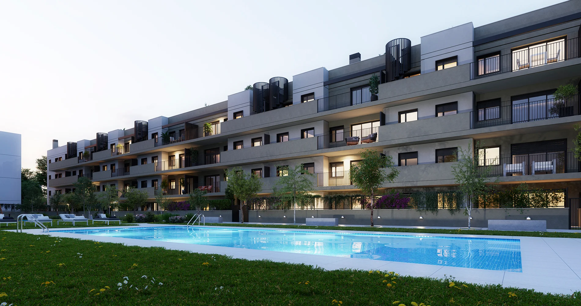 Son Güells development with pool
