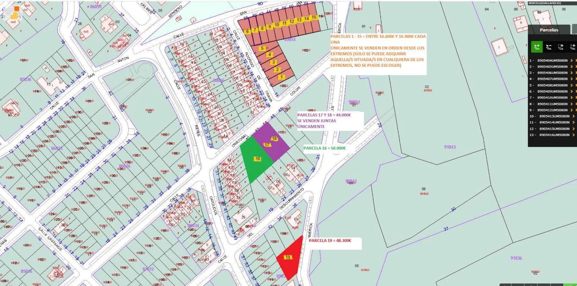 Solares edificables en Boecillo desde 210 m²