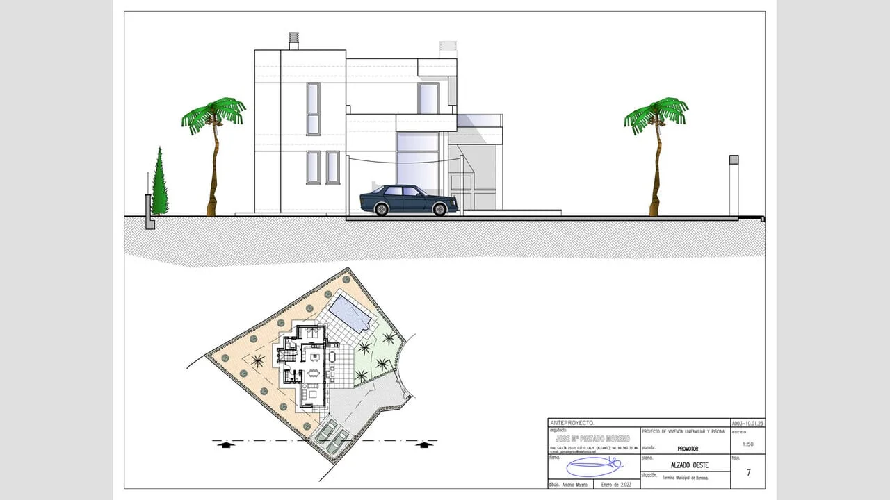 Under-construction villa near Fustera