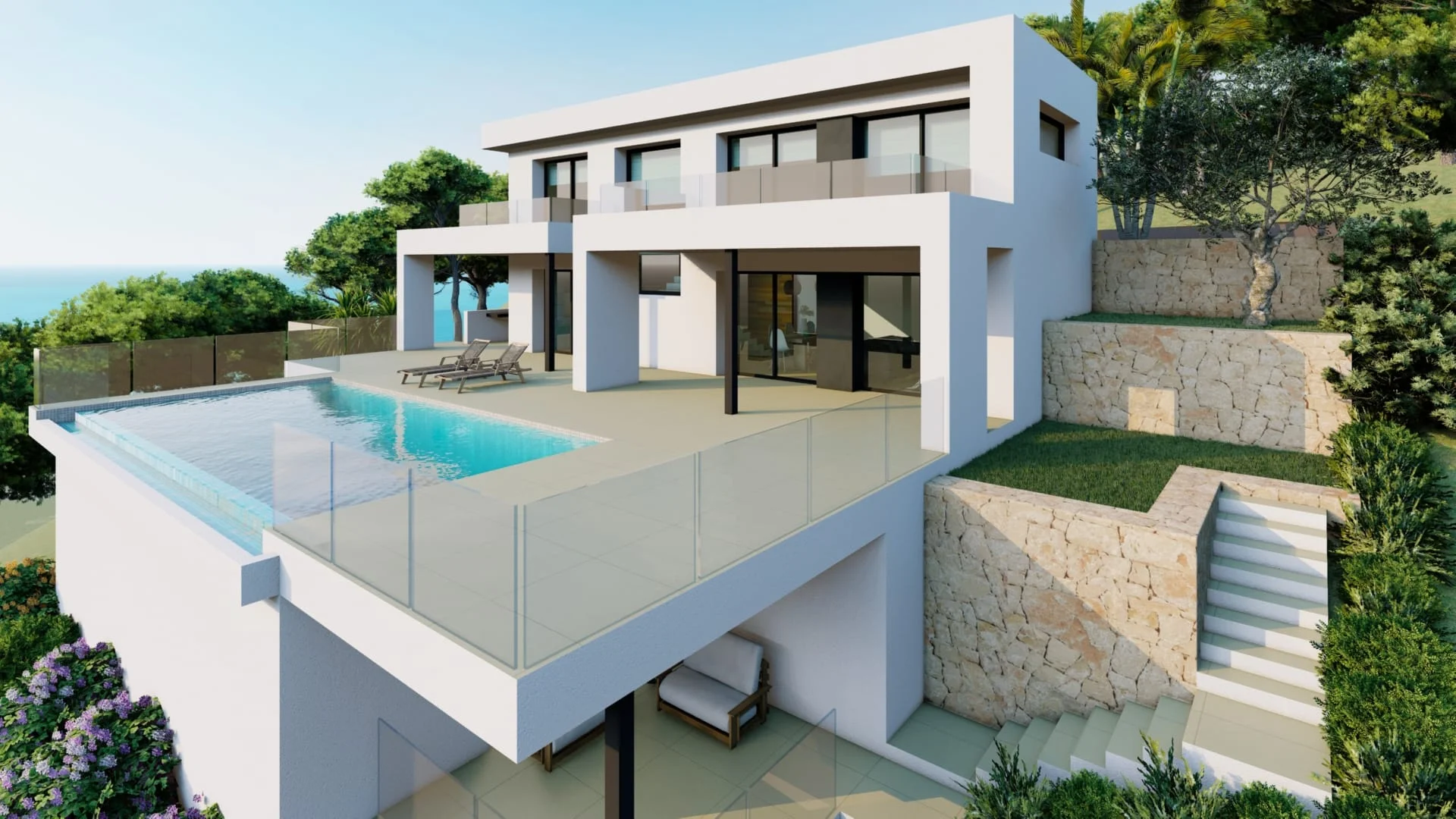 Villa contemporánea con vistas al mar, 3 dormitorios