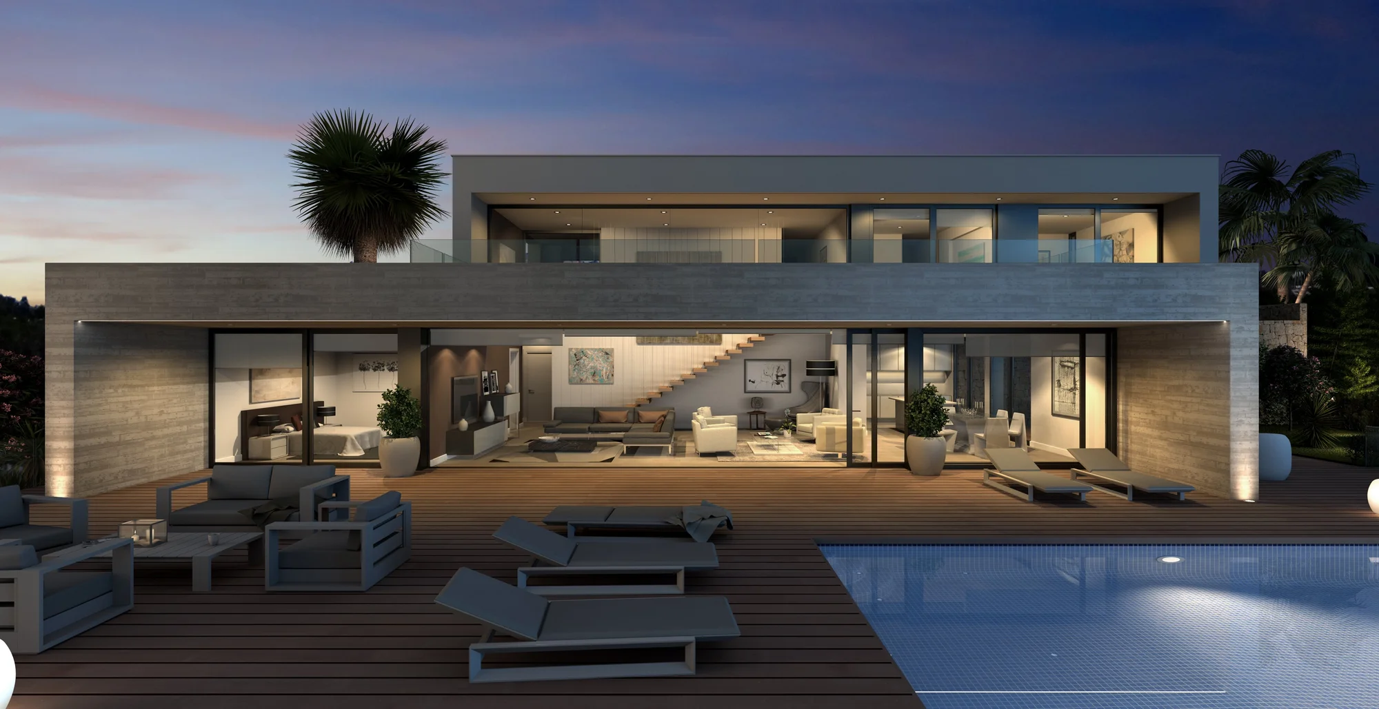 Villa contemporánea con piscina infinita