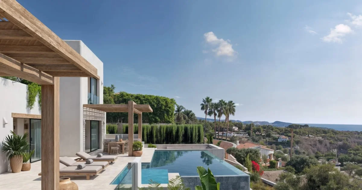 Proyecto de villa ibicenca con vistas al mar