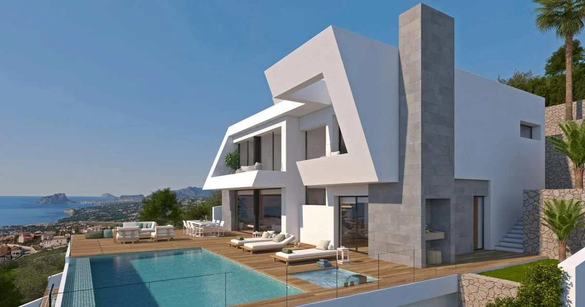 Contemporary sea-view villa under construction