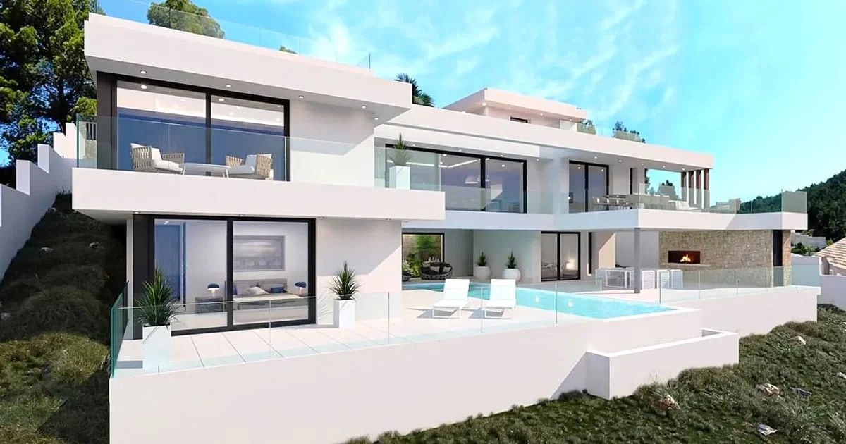 Villa sobre plano en Calpe, 456 m² y vistas
