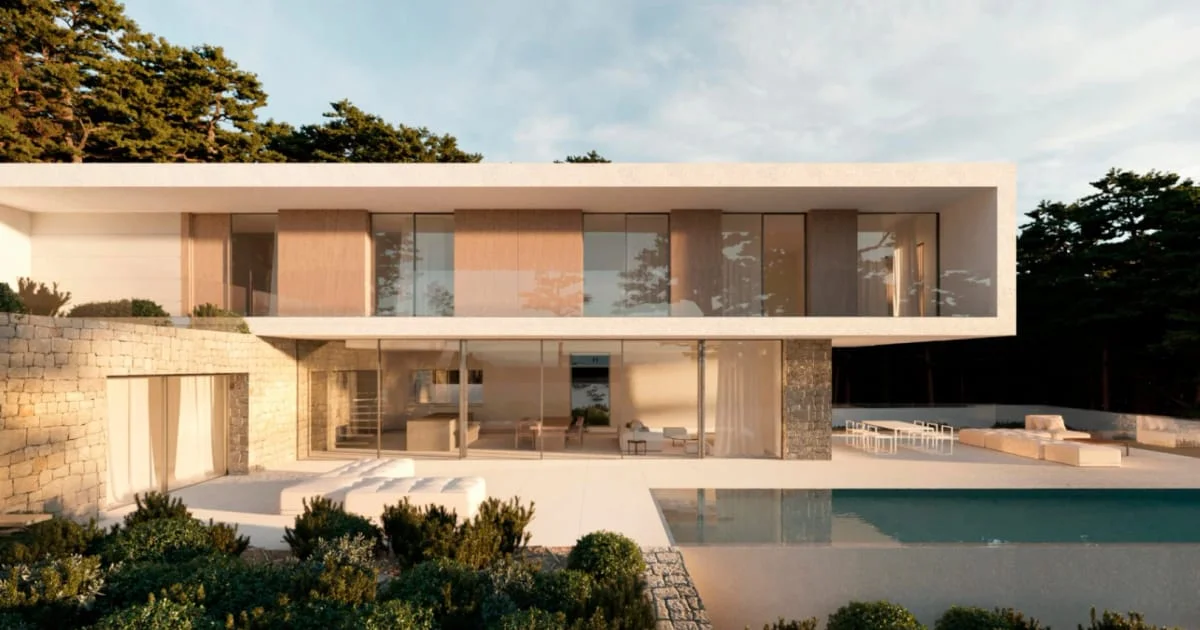 South-facing villa with sea views