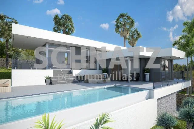 Minimalist villa project with sea views