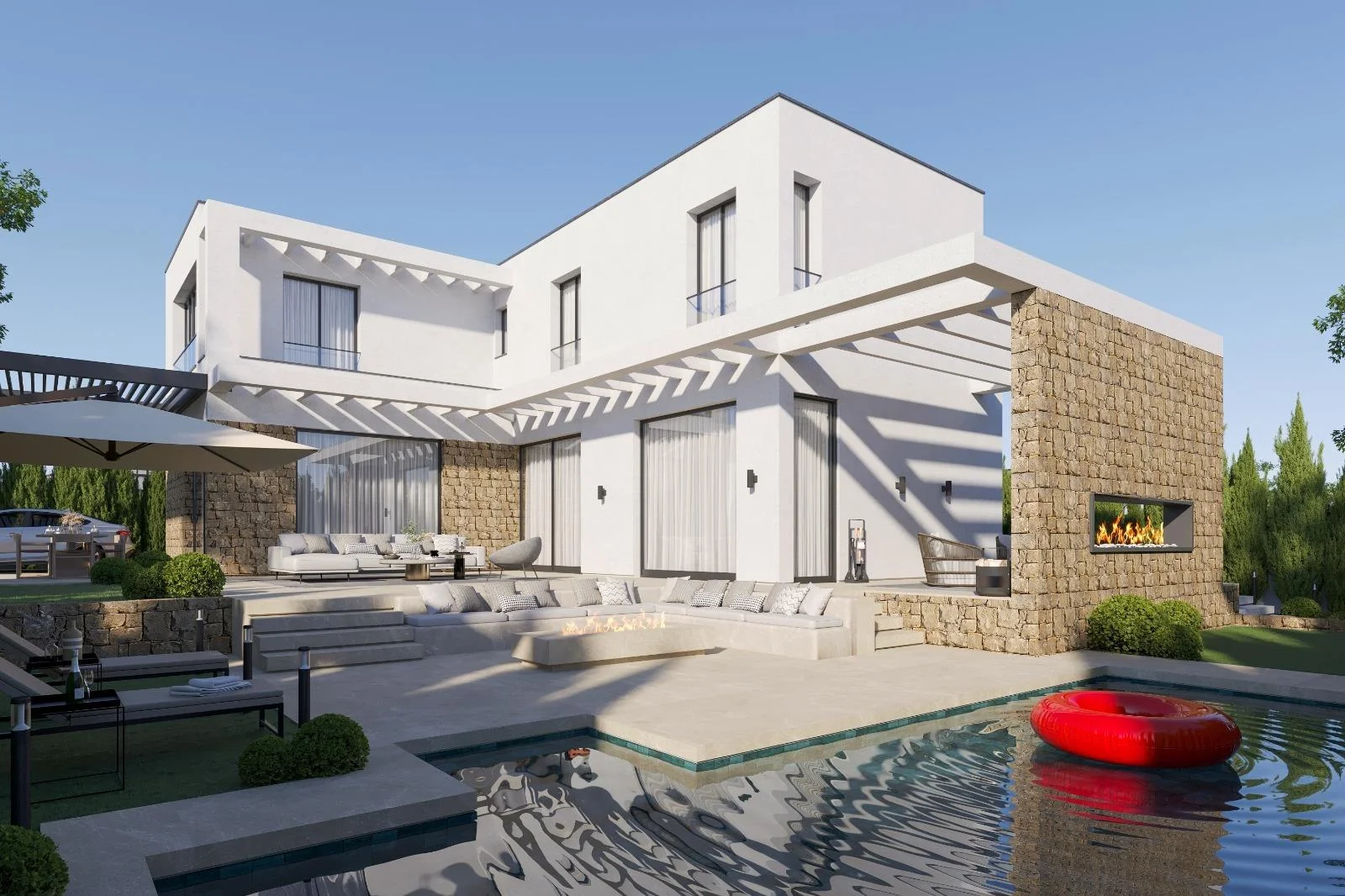 Modern four-bedroom chalet with pool