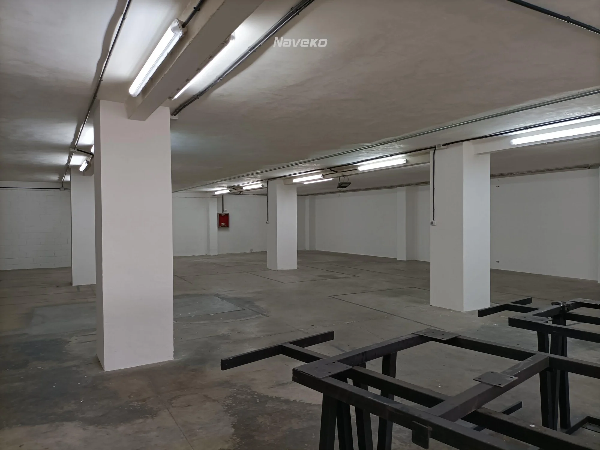 Industrial warehouse with seven parking spaces