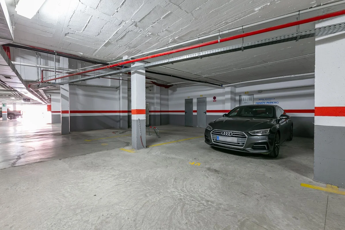 Secure underground parking near golf