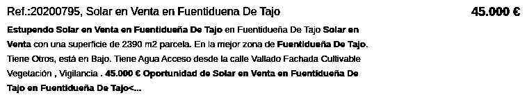 Fenced 2,390 m² plot in Fuentidueña