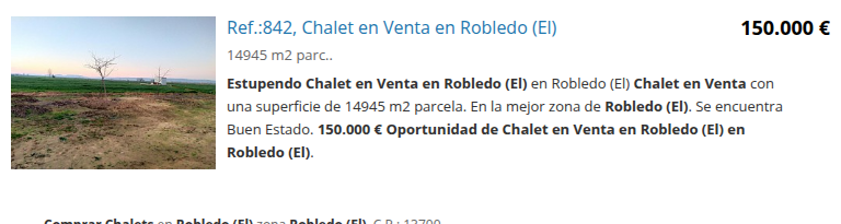 Chalet con gran parcela en Robledo