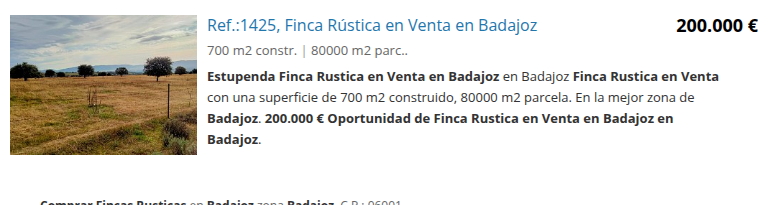 Large rustic plot near Badajoz