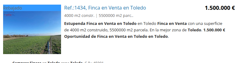 Large Toledo finca with 5.5m m²