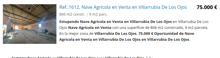 Nave agrícola en Villarrubia, 806 m²