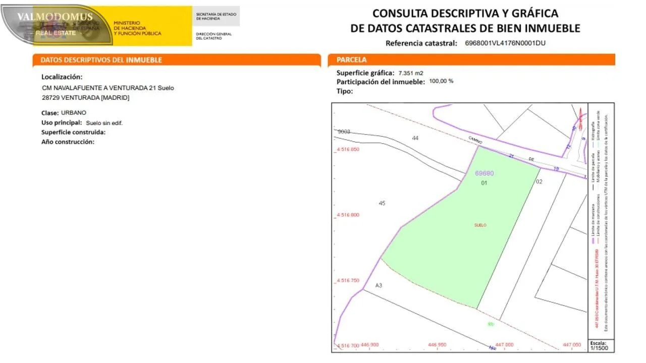 Suelo urbanizable en Venturada, 1.254 m² edificables