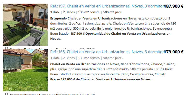 Chalet de tres dormitorios en Urbanizaciones con parcela de 500 m²