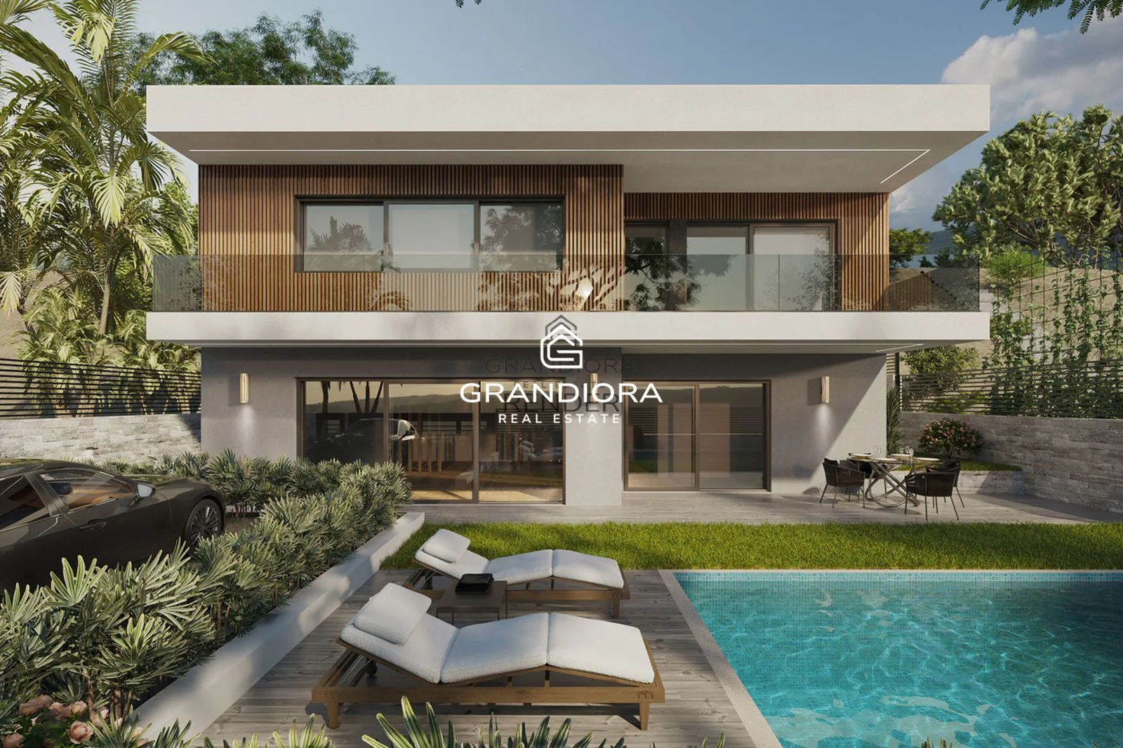 Eco-friendly chalet with private sea-view pool