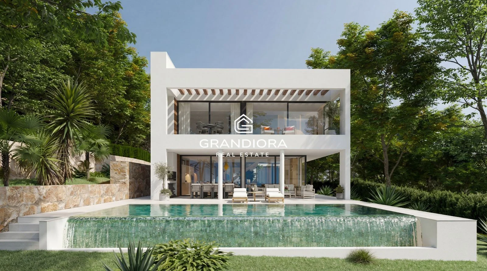 Villa de obra nueva con piscina infinity