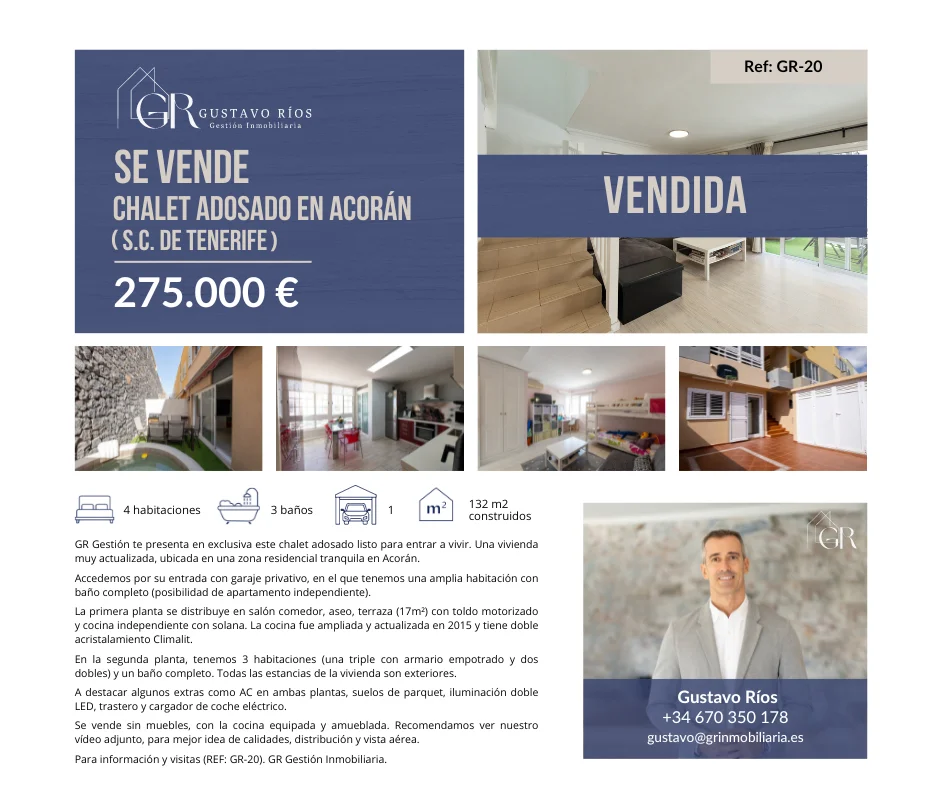 Updated townhouse in Acorán, 4 bedrooms