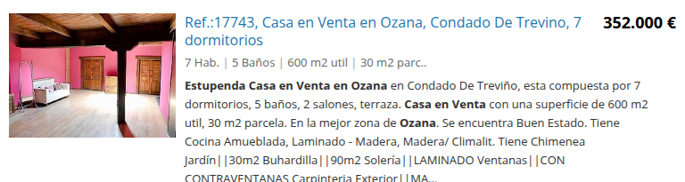 Gran casa de siete dormitorios en Ozana