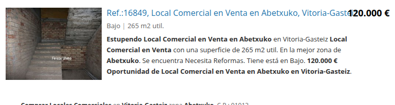 Reform-ready commercial unit in Abetxuko