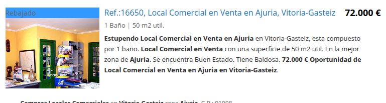 Ajuria commercial unit, 50 m²
