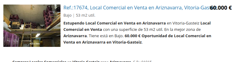 Commercial premises in Ariznavarra, 53 m²