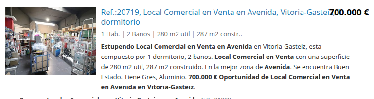 Avenida commercial unit, 287 m² built